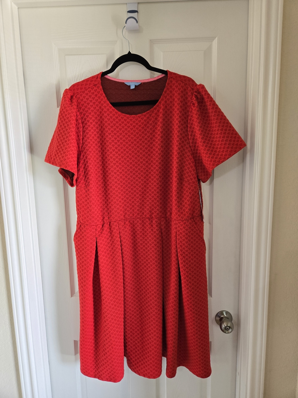 Draper James Red Textured Midi Dress